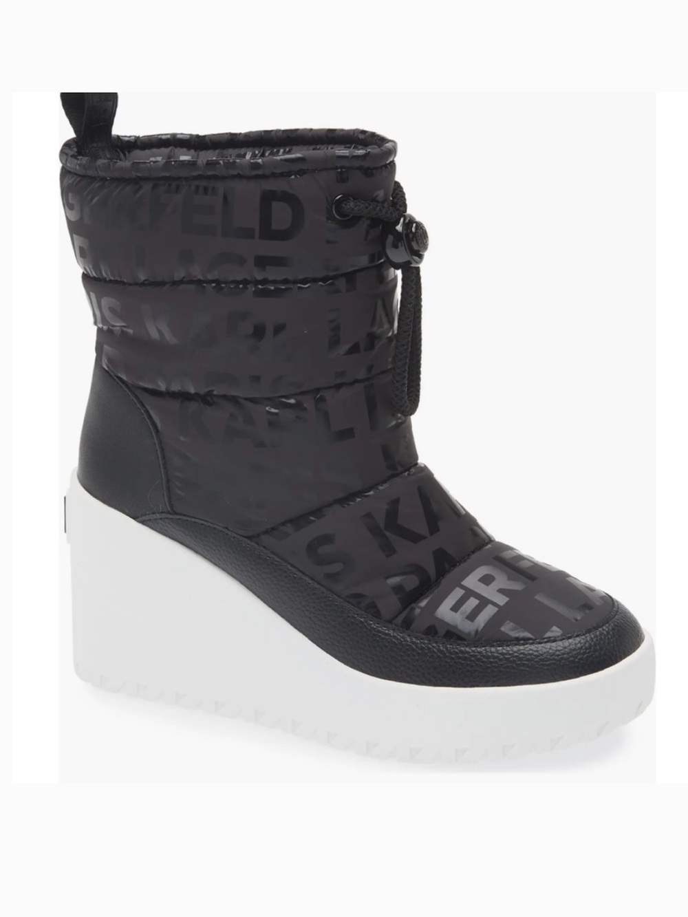 KARL LAGERFELD PARIS Women's Berdina Wedge Quilted Booties size 9